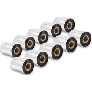 10x Thermotransfer-Band kompatibel mit Zebra S-Serie, Xi110, Xi140 Drucker Etikettendrucker - Thermoband, Wischfest, 90 mm x 300 m, Schwarz - Vhbw