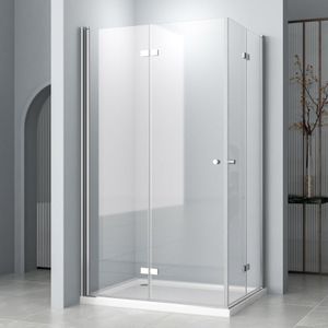 Boromal - Duschkabine 75x80 cm Falttuer 180° Eckeinstieg Duschabtrennung Dusche Falttuer 5mm Nano Beschichtung esg Glas,Hoehe 185 cm
