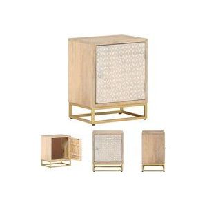 Nachttisch 40x30x50 cm Massivholz Mango und Eisen - Nachtkastje - Nachttisch - Massivholzmöbel - Mangoholz - Wohnzimmermöbel - The Living Store