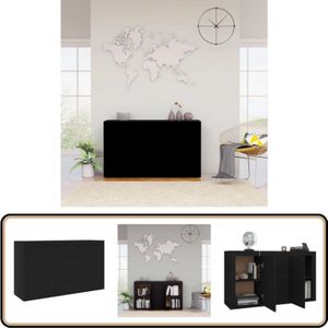Vidaxl - Sideboard Schwarz 120x36x69 cm Holzwerkstoff - Schubladenschrank - Sideboard Schwarz - Wohnzimmertisch - Holzwerkstoffschrank - Regal