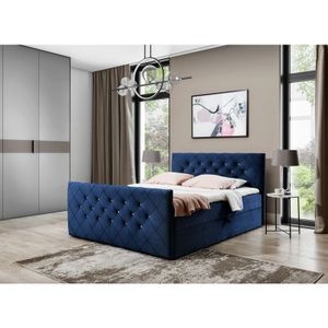 Boxspringbett Schlafzimmerbett eivor 140x200cm Dunkelblau inkl.Bettkasten