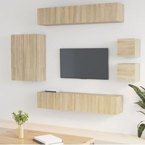 Torana - 8-tlg. TV-Schrank-Set Sonoma-Eiche Holzwerkstoff