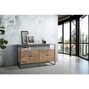 Sideboard Kommode 150 x 83 x 40 cm Akazienholz stonefarben sydney