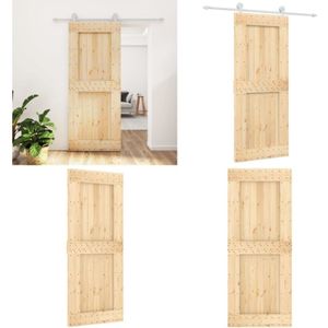 Vidaxl - Schiebetür mit Beschlag 85x210 cm Massivholz Kiefer - Holztüre - Schiebetür - Kieferschranktür - Holztreppe - Einbauschrank - Home & Living