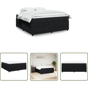 VidaXL Boxspringbett mit Matratze Schwarz 180x200 cm Samt