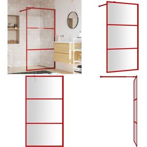 Vidaxl - Duschwand für Begehbare Dusche mit esg Klarglas Rot 115x195 cm - Duschwand - Begehbarer Duschraum - esg Glas - Duschkabine - Badmöbel - Home