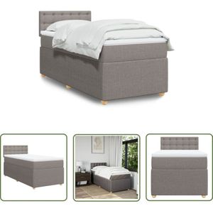 VidaXL Boxspringbett mit Matratze Taupe 90x190 cm Stoff
