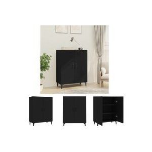 The Living Store Sideboard Schwarz 70x34x90 cm Holzwerkstoff - Schreibtisch - Wohnzimmermöbel - Sideboard Schwarz - Regal - Holz Sideboard