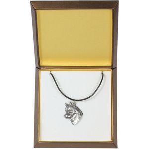 Siberian Husky, Siberian Husky - Halskette mit Hund in Geschenkverpackung, versilbertes Medaillon für Hundefans, eindrucksvoller Anhänger von Art-Dog
