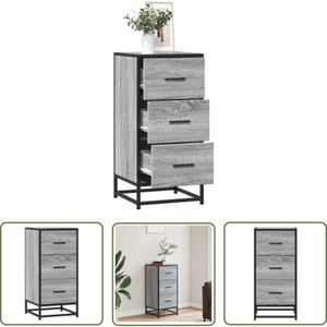VidaXL Sideboard Grau Sonoma 35,5x35x76 cm Holzwerkstoff und Metall