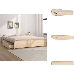 Vidaxl - Bett mit Schubladen 120x190 cm - Holzbettwäsche - Kiefernbett - Doppelbett - Schlafzimmermöbel - Boxspringbett