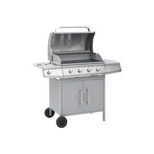 Gasgrill 4+1 Flammen Silbern Edelstahl vidaXL
