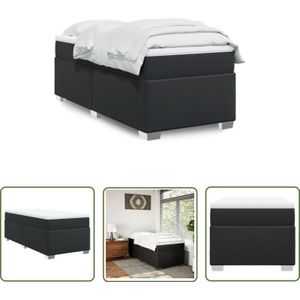 VidaXL Boxspringbett mit Matratze Schwarz 80x200 cm Kunstleder