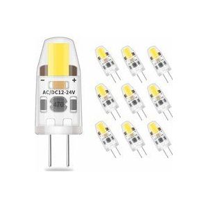 10er-Pack dimmbare kaltweiße G4-LED-Glühbirne, 2 w entspricht 20 w Halogen, 200 lm flimmerfreie Energiesparlampe, ac/dc 12 V-24 v, G4-Doppelstift,