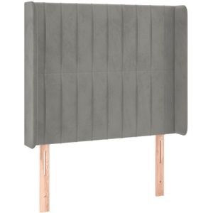 Kopfteil mit Ohren Hellgrau 93x16x118/128 cm Samt Vidaxl