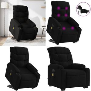 Vidaxl - Elektrischer Massagesessel mit Aufstehhilfe Schwarz Stoff - Elektrischer Massagesessel - Relaxsessel - Fernsehsessel - Ergonomisch - Bequeme