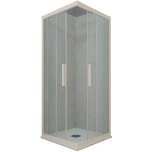 Eck-Duschkabine in pvc 90x110 Klarglas Champagne Kolors