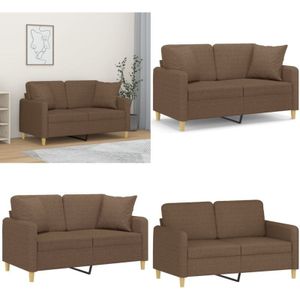 Vidaxl - 2-Sitzer-Sofa mit Zierkissen Braun 120 cm Stoff - 2-Sitzer-Sofa - Couch - Wohnlandschaft - Sessel - Braun - Home & Living
