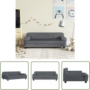 The Living Store Kindersofa Dunkelgrau 90x53x30 cm Samt - Kinder Sofa - Minisofa - Kuschel Sofa - Kinderzimmer Dekoration - Sitzgelegenheit Für Kinder