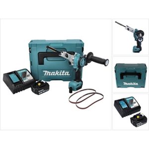 Dbs 180 RT1J Akku Bandfeile 18 v 9 x 533 mm Brushless + 1x Akku 5,0 Ah + Ladegerät + Makpac - Makita