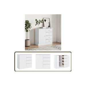 Vidaxl - Sideboard alta Weiß 77x35x73 cm Massivholz Kiefer - Holz Sideboard - Massives Kiefernholz - Weißes Sideboard - Wohnraum Möbel - Regal
