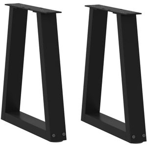 Torana - Esstisch Beine V-Form 2 Stück Schwarz 28x(42-43,3) cm Stahl