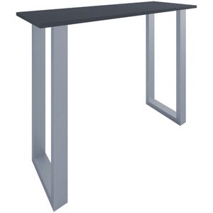 Xona Bartisch 140x50 anthrazit, silberfarben.