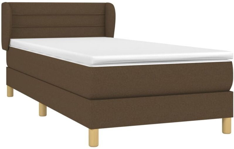 Vidaxl - Boxspringbett mit Matratze Dunkelbraun 80x200 cm Stoff