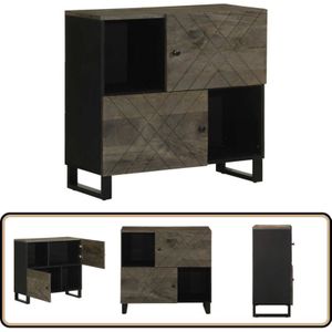 Vidaxl - Sideboard Schwarz 80x33x75 cm Massivholz Mango