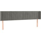 Led Kopfteil Hellgrau 163x16x78/88 cm Samt Vidaxl