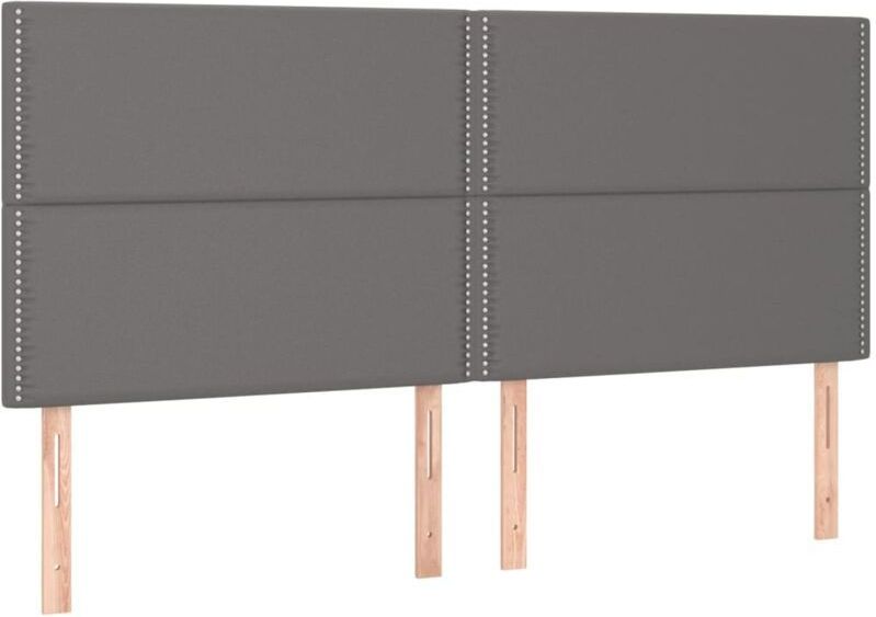 Led Kopfteil Grau 180x5x118/128 cm Kunstleder Vidaxl