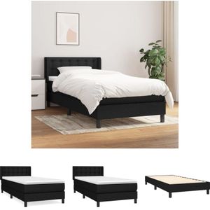 Boxspringbett mit Matratze Schwarz 100x200 cm Stoff - Betten & Bettgestelle - Schwarz - The Living Store