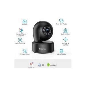 Ctronics - Indoor WiFi Überwachungskamera 2K 3MP,IP-Kamera mit App 360°PTZ ,mit Personen-/Bewegungserkennung, Auto-Tracking, ir Nachtsicht 20M,
