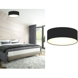 Smartwares - Deckenlampe mit led, Stoff schwarz/Abdeckung satiniert, ø 30 cm, ceiling dream