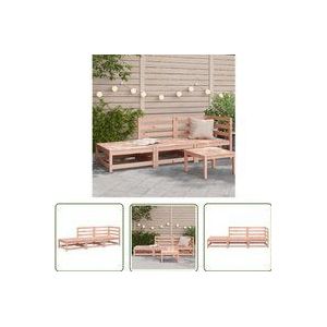 Gartensofa mit Hocker 2-Sitzer Massivholz Douglasie - Outdoor Möbel - Gartensofa - Lounge Set - Holz Gartenmöbel - Douglasie - The Living Store