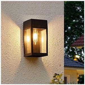 Tonchean - Solar-Wandleuchten für Garten, Tor, Terrasse und Veranda, klassisches Schwarz (1er-Pack)