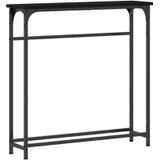 Vidaxl - Konsole Schwarz Eiche Metallrahmen, mdf Oberfläche Kompakt