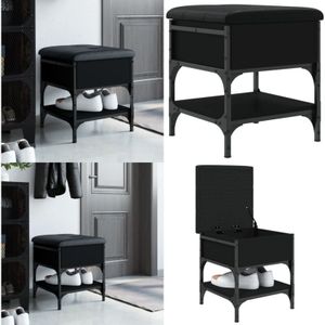 Vidaxl - Schuhbank Schwarz 42x42x45 cm Holzwerkstoff - Schuhbank - Flurbank - Garderobe - Einbaubank - Beistelltisch - Home & Living