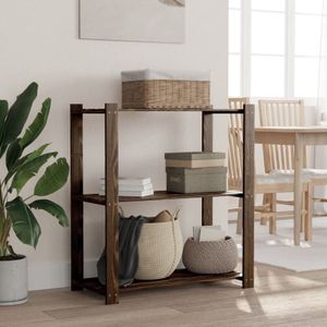 Lagerregal mit 3 Böden Schwarz 80x38x90 cm Massivholz Kiefer Vidaxl 50595