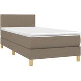 Boxspringbett mit Matratze Taupe 90x200 cm Stoff vidaXL