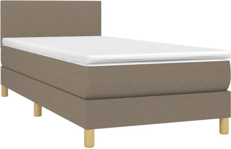 Boxspringbett mit Matratze Taupe 90x200 cm Stoff vidaXL
