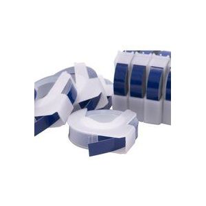 10x 3D Prägeband-Schriftband-Kassette Ersatz für Dymo S0898140, 520106, 0898140 für Etiketten-Drucker 9mm Weiß auf Blau - Vhbw