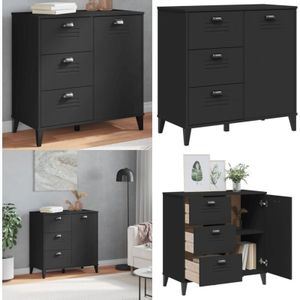 Vidaxl - Sideboard viken Schwarz 80x40x80 cm Holzwerkstoff - Industrielles Design - Sideboard - Wohnzimmermöbel - Holzwerkstoff - Schwarz - Home &
