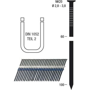 Nagelstreifen NK20 3,1 x 70 mm hbk blank geharzt Kunststoffgebunden 20 Grad