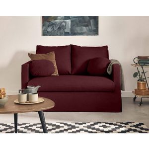 Lisa Design - Serena - einzelsofa abnehmbarer 2-sitzer aus stoff - pflaume