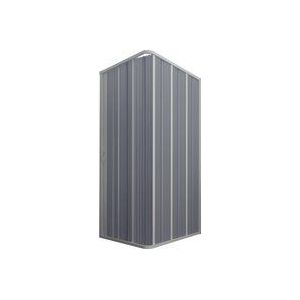 Eck-Duschkabine aus pvc mit Faltduschtür weiss h 185 mod. Flex mit setilicher Öffnung 80x120 cm