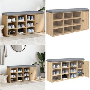 Vidaxl - Schuhbank Sonoma-Eiche 102x32x50 cm Holzwerkstoff - Schuhbank - Flurbank - Garderobe - Einbaubank - Beistelltisch - Home & Living