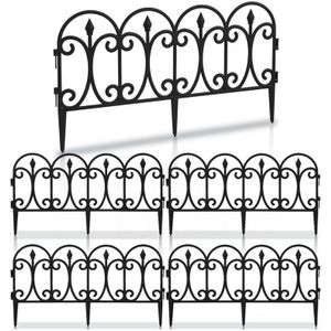 5 tlg. Beetzaun Garten Beetumrandung Raseneinfassung Beeteinfassung Palisade - Vingo