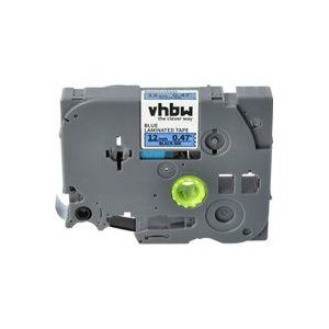 1x Schriftband-Kassette kompatibel mit Brother pt 1280VP, 1280VPS, 1290BT, 1290BT2, 1280TG, 128AF, 1290 Etiketten-Drucker 12mm Schwarz auf Blau - Vhbw
