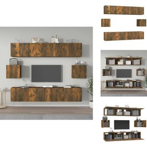 Vidaxl - 6-tlg. TV-Schrank-Set Räuchereiche Holzwerkstoff - TV-Schrank - Holzwerkstoff Möbel - Wohnzimmer Dekoration - Regal - Fernsehtisch